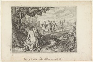 Apulus Transformed into an Olive Tree (Metamorphoses of Ovid) by Crispijn van de Passe (II) (workshop of)