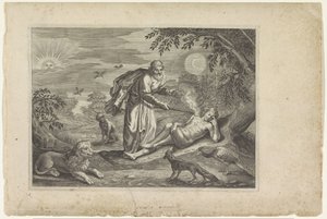 Prometheus Creates the First Human (Metamorphoses of Ovid) by Crispijn van de Passe (II) (workshop of)