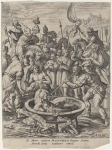 The Seven Maccabean Brothers Killed by Antiochus by Crispijn van de Passe I after Maarten de Vos