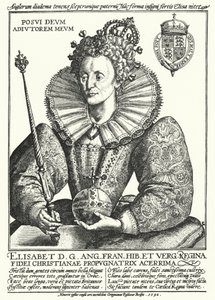 Elizabeth I, Queen of England (engraving) by Crispin I de (after) Passe