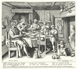 The Prayer Before the Meal by Crispin I de (after) Passe