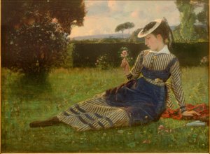 Alaide Banti in the Garden by Cristiano Banti