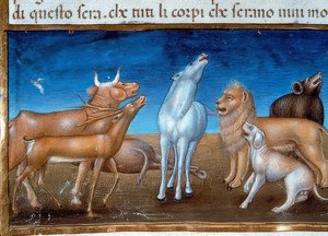 The End of the World: And the Stars Will Fall from the Sky and the Animals Will Be Afraid (c.149v). 1476
