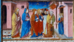 Illumination Depicting Mary Received by the Virgins of the Temple by Cristoforo De Predis