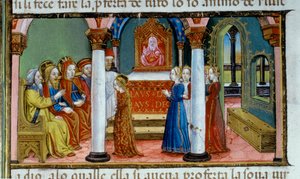 Illumination Depicting Mary Taking the Vow of Virginity