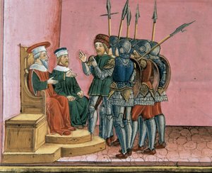 The priests remind Pontius Pilate that Jesus had predicted his resurrection by Cristoforo De Predis