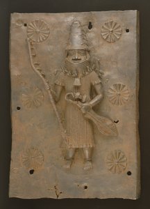 Commemorative Plaque Depicting Warrior, Benin, Nigeria by Culture Edo