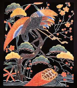 Cranes and long-tailed tortoise (detail)