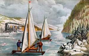 Ice Boat Race on the Hudson River, 19th century