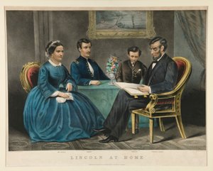 Lincoln at Home by Currier and Ives