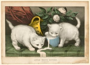 Little White Kitties into Mischief by Currier and Ives