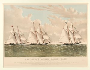 The Great Ocean Yacht Race Between the Henrietta, Fleetwing and Vesta by Currier and Ives