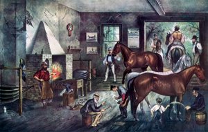Trotting Cracks at the Forge by Currier and Ives