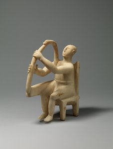 Marble seated harp player, 2800-2700 B.C.