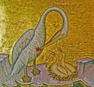Mother Pelican Feeding Her Young with Her Own Blood, Kykkos Monastery, Troodos Mountains, Cyprus by Cypriot