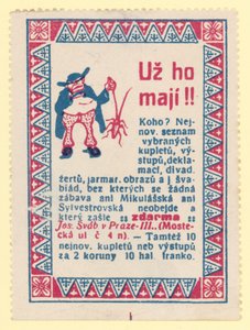 Man holding an insect by Czech School
