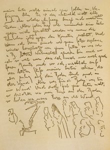 Manuscript by Franz Kafka, c.1910 by Czech School
