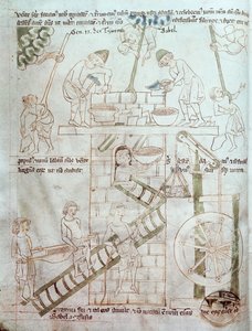 The Construction of the Tower of Babel, from the Velislav Bible by Czech School