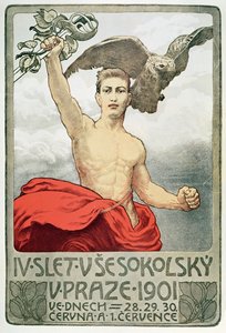 Poster advertising the 4th Assembly of Sokols in Prague