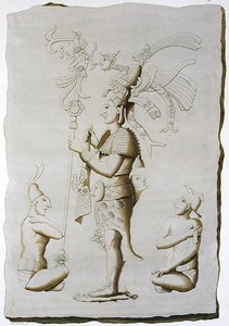 A King, Sculpture from the Palace, Palenque, Chiapas, Mexico by D.K. (after) Bonatti