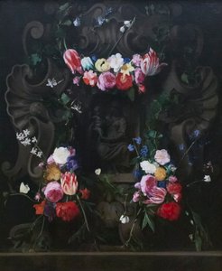 Garlands of Flowers Surrounding the Virgin with Child