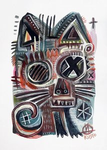 Abstract Tribal Cat