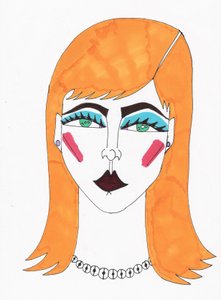 Blonde Girl Blue Hair by Daisy de Villeneuve