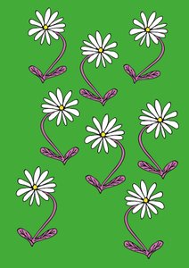 Daisies Repeat Green Background