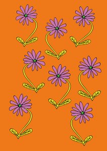 Daisies Repeat Orange Background