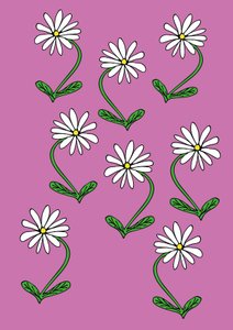Daisies Repeat Pink Background