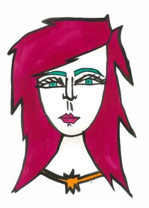 Dark Pink Hair, 2024 by Daisy de Villeneuve