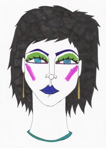 Girl with Blue Eyes and Blue Hair by Daisy de Villeneuve