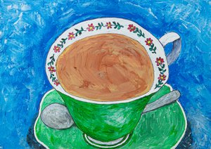 Floral Tea Cup by Dale Hefer & Family