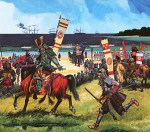 Americans arriving in what is now Tokyo Bay on 8 July 1853 by Dan Escott