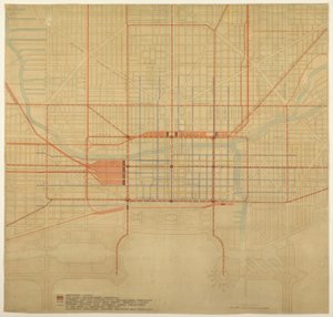 Plate 80 from The Plan of Chicago, 1909: Chicago. Diagram of City Center, Showing the Proposed