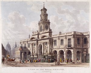 Royal Exchange 2nd exterior, London by Daniel Havell