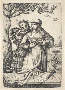 Soldier Embracing a Woman by Daniel Hopfer
