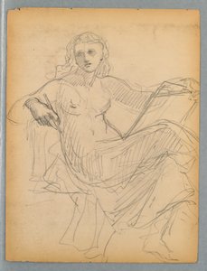 Sketch of Seated Woman for National Academy of Design Tympanum
