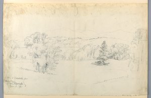 The Hudson River and Catskills from Barrytown by Daniel Huntington
