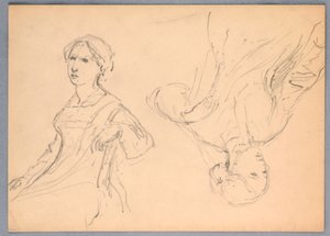 Woman Seated, Two Studies by Daniel Huntington