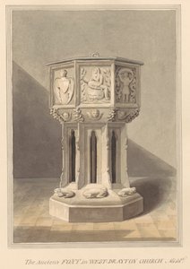 Ancient Font in West Drayton Church, Middlesex