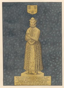 Brass Plate for Mrs. Hester Heve from East Ham Church by Daniel Lysons