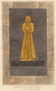 Brass Plate for unidentified man, Chancel Pavement of Drayton Church by Daniel Lysons