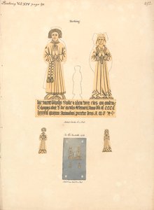 Brass Plate to Thomas and Alicia Broke, Parish Church of St. Margaret, Barking by Daniel Lysons