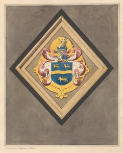 Coat of Arms in Chancel at Bedfont Church by Daniel Lysons