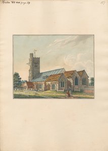 Heston Churchyard with an Artist Sketching the Tombstones by Daniel Lysons