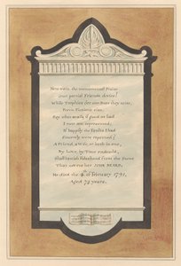 Memorial to John Beard from Hampton Church by Daniel Lysons
