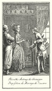 Marriage Proposal of the Miser by Daniel Nikolaus (after) Chodowiecki