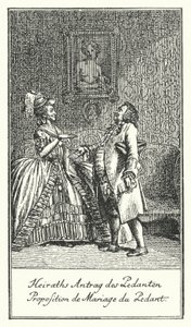 Marriage Proposal of the Pedant by Daniel Nikolaus (after) Chodowiecki
