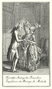 Marriage Proposal of the Sick Man by Daniel Nikolaus (after) Chodowiecki